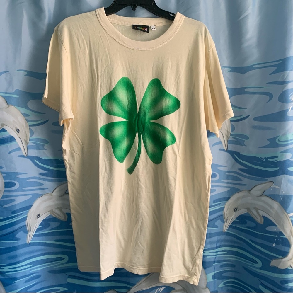 BIG BUD PRESS FOUR LEAF CLOVER PRINT PAINT TSHIRT